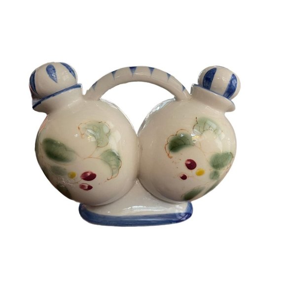 Vintage Nasco Hand Painted Ceramic Pottery OIL & VINEGAR CRUET - Picture 2 of 9